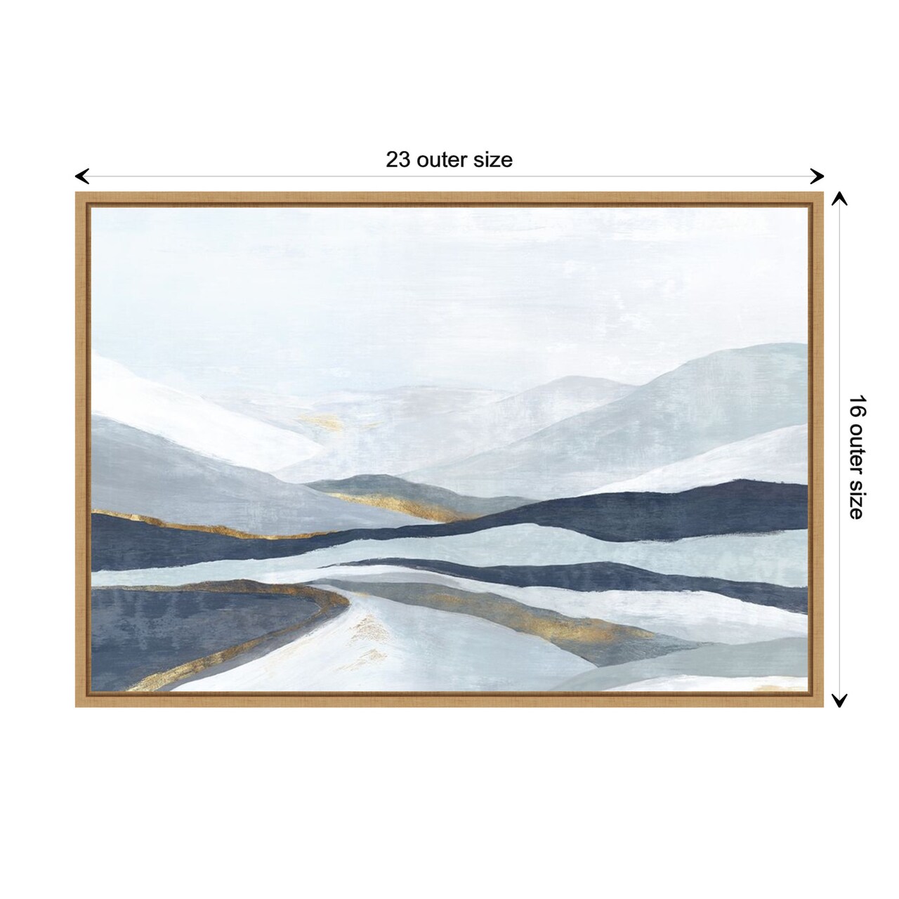 Far Away Land I (Mountains) by Eva Watts Canvas Wall Art Print Framed